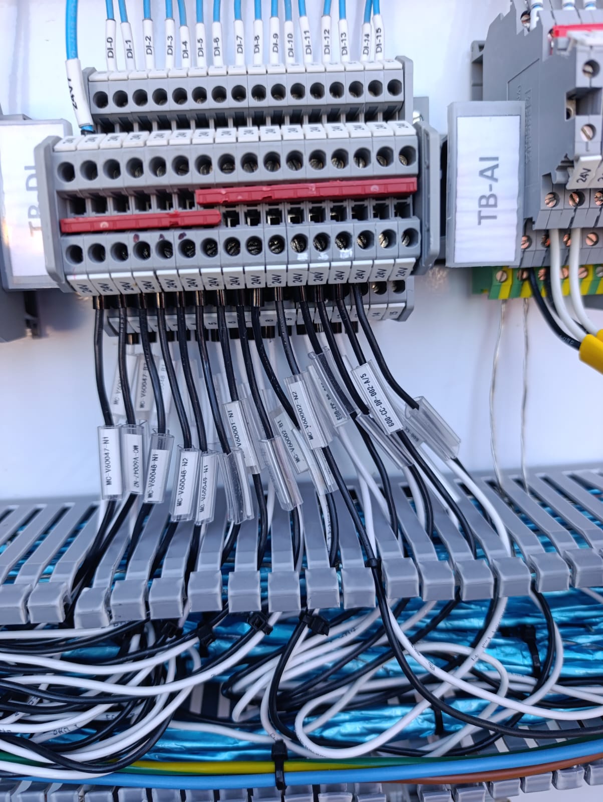 Tablero eléctrico rotulado